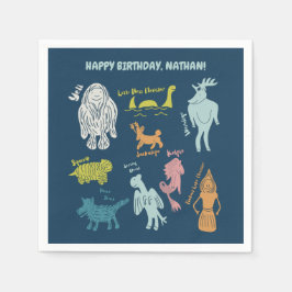 漫画の暗号の暗号動物学のモンスタカスタムーズ スタンダードカクテルナプキン