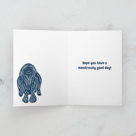 漫画の暗号の暗号動物学カスタム誕生日 カード (内部)