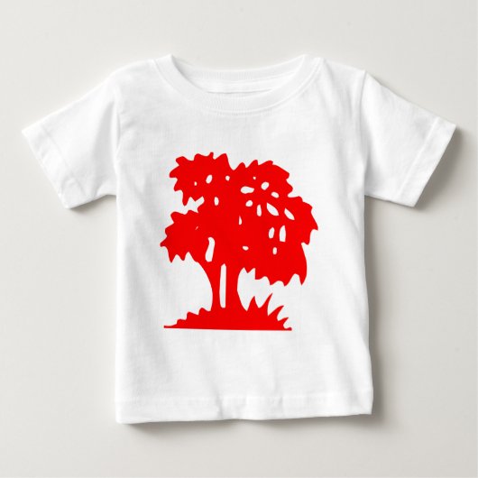 漫画の木 – 赤 ベビーTシャツ (正面)