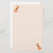 漫画の桃の犬チーキードッグの桃の文具 便箋 (正面/裏面)