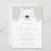 漫画の極熊の漫画の冬の赤ちゃんシャワー 招待状 (正面)