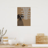 漫画の楽しい古いマザー・ハバードのナーサリーライム ポスター (キッチン)