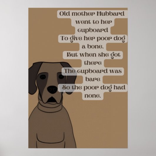 漫画の楽しい古いマザー・ハバードの童謡 ポスター (正面)