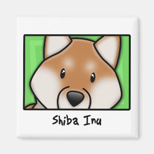 漫画の正方形の柴犬 マグネット