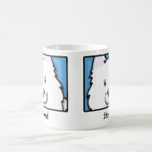 漫画の正方形のSamoyed コーヒーマグカップ (中央)