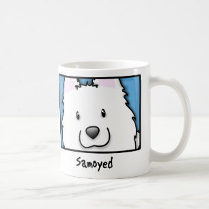 漫画の正方形のSamoyed コーヒーマグカップ