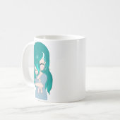 漫画の母と娘のマグカップ コーヒーマグカップ (正面左)