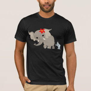 漫画の母象および子牛のTシャツ Tシャツ