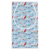 漫画の民間航空機のシームレスなパット スモールペーパーバッグ (裏面)