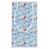 漫画の民間航空機のシームレスなパット スモールペーパーバッグ (正面)