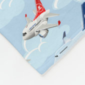 漫画の民間航空機のシームレスなパット フリースブランケット (角)