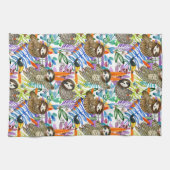 漫画の水彩画の怠惰パターン キッチンタオル (横)