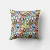 漫画の水彩画の怠惰パターン クッション (裏面)