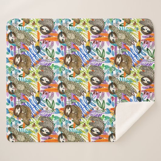 漫画の水彩画の怠惰パターン シェルパブランケット (正面(横))