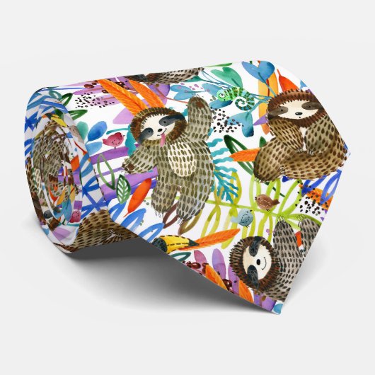 漫画の水彩画の怠惰パターン ネクタイ (ロール)