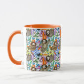 漫画の水彩画の怠惰パターン マグカップ (左)