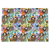 漫画の水彩画の怠惰パターン ラージペーパーバッグ (正面)