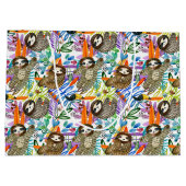 漫画の水彩画の怠惰パターン ラージペーパーバッグ (裏面)