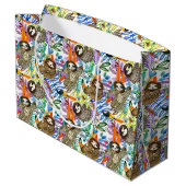 漫画の水彩画の怠惰パターン ラージペーパーバッグ (裏面アングル)