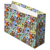 漫画の水彩画の怠惰パターン ラージペーパーバッグ (正面アングル)