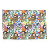 漫画の水彩画の怠惰パターン 枕カバー (裏面-右)