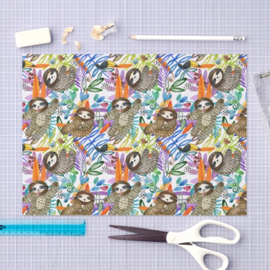 漫画の水彩画の怠惰パターン 薄葉紙 (クラフト)