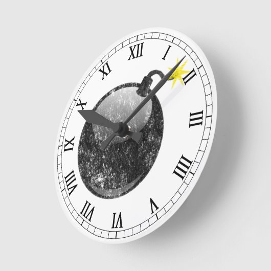 漫画の活版印刷スタイル爆弾 ラウンド壁時計 (傾斜)