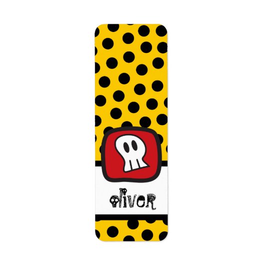 漫画の海賊スカル&ボーンキッドのハローウィンパーティ ラベル (正面)