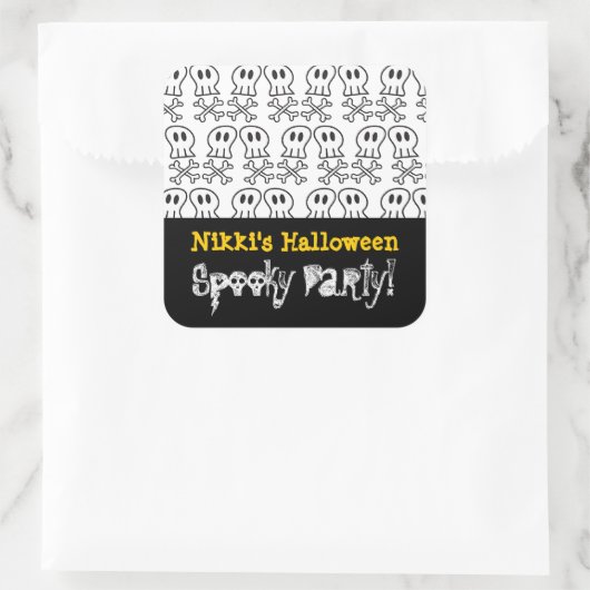 漫画の海賊スカル&ボーンズキッドハローウィンパーティ スクエアシール (バッグ)