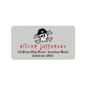 漫画の海賊スケルトンスカルキッド誕生日アドレス ラベル (正面)