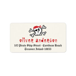 漫画の海賊スケルトンスカル誕生日ラベル ラベル