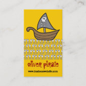 漫画の海賊船スカルボーンズおもしろいカラフル少年 名刺 (正面)