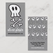 漫画の海賊船スカルボーンズおもしろいカラフル少年 名刺 (正面/裏面)