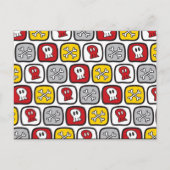 漫画の海賊/スケルトンスカル&ボーンおもしろいキッズ ポストカード (正面)