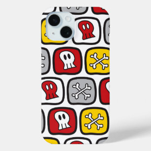 漫画の海賊/スケルトンスカル&ボーンおもしろいキッズ iPhone 15ケース