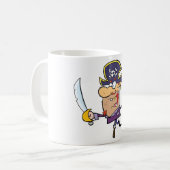 漫画の海賊（剣とピストル付き） コーヒーマグカップ (正面左)