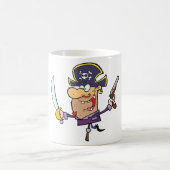 漫画の海賊（剣とピストル付き） コーヒーマグカップ (中央)