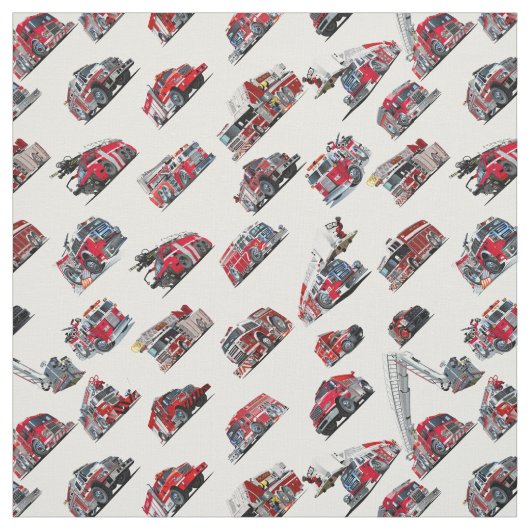 漫画の消防車のシームレスなパターン ファブリック (見本)