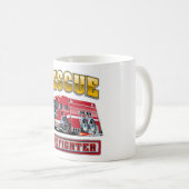 漫画の消防車のフード付きスウェットシャツ コーヒーマグカップ (正面右)