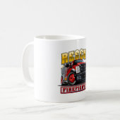 漫画の消防車のフード付きスウェットシャツ コーヒーマグカップ (正面左)