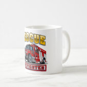 漫画の消防車のフード付きスウェットシャツ コーヒーマグカップ (正面右)