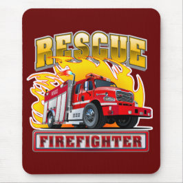 漫画の消防車のTシャツ マウスパッド