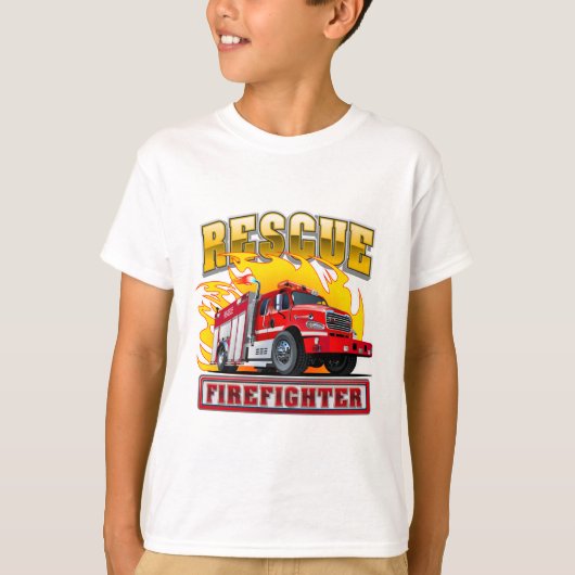 漫画の消防車のTシャツ Tシャツ (正面)