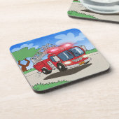 漫画の消防車 コースター (左側)