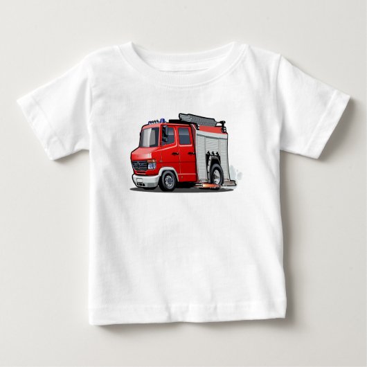 漫画の消防車 ベビーTシャツ (正面)