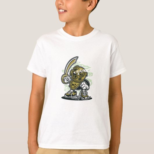 漫画の深海ダイバー剣Tシャツ Tシャツ (正面)