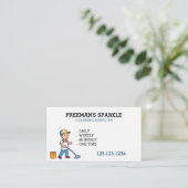 漫画の清掃員の掃除サービス 名刺 (スタンド正面)