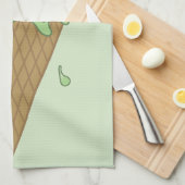 漫画の溶けるアイスクリームコーン(私は溶けています) キッチンタオル (四つ折り)