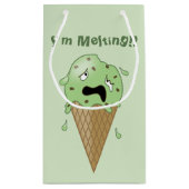 漫画の溶けるアイスクリームコーン(私は溶けています) スモールペーパーバッグ (裏面)