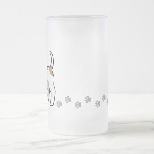 漫画の滑らかなフォックステリア犬 フロストグラスビールジョッキ (中央)